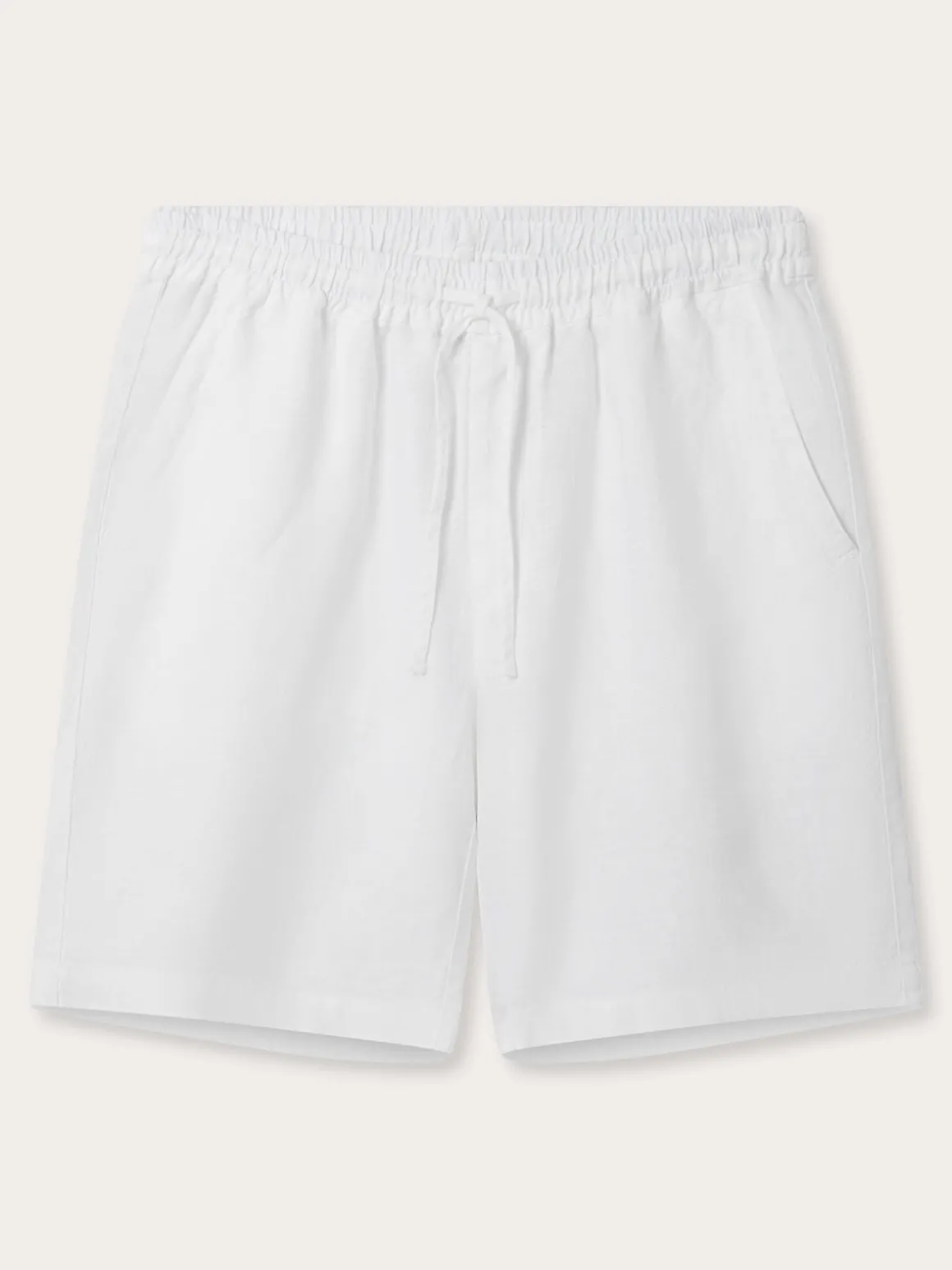 Men's White Joulter Linen Shorts