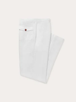 Men's White Randall Linen Trousers