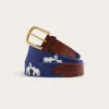 Pimlico Needlepoint Belt - Elephant Palace Blue