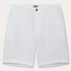 White Mens Linen Shorts