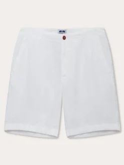 White Mens Linen Shorts