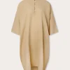 Womens Coconut Jumento Linen Poncho