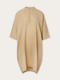 Womens Coconut Jumento Linen Poncho