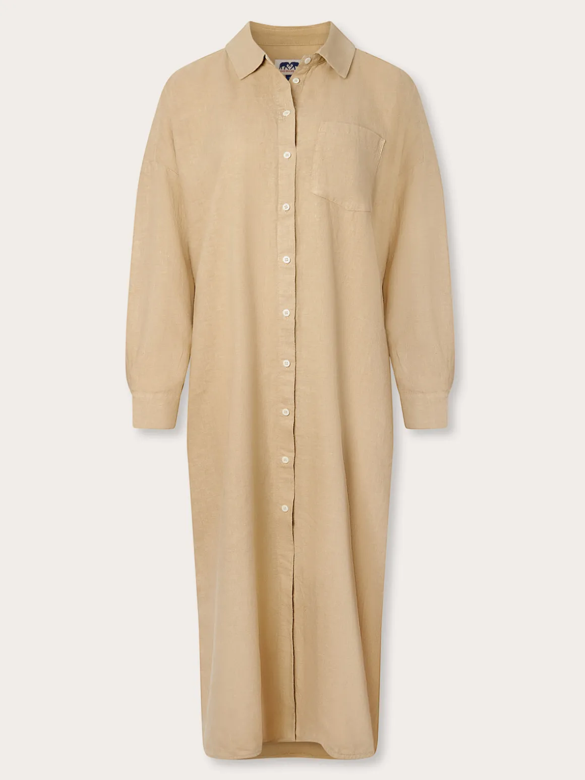 Womens Coconut Sapodilla Linen Shirt Dress