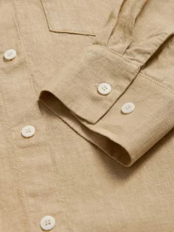 Womens Coconut Sapodilla Linen Shirt Dress