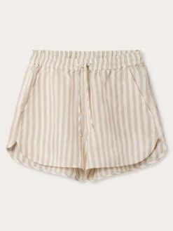 Womens Coconut Stripe Musha Linen Shorts