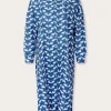 Womens Elephant Palace Blue Linen Shirt Dress