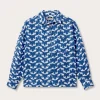 Womens Elephant Palace Blue Inagua Linen Shirt