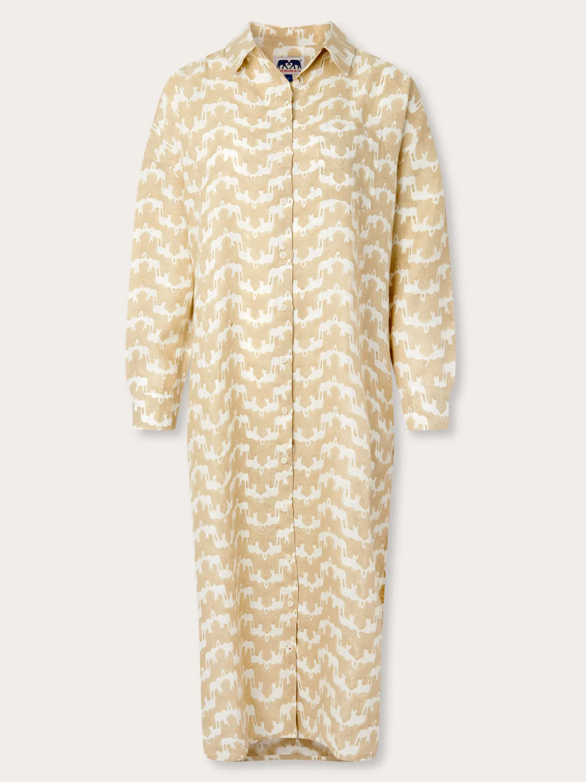 Womens Elephant Palace Coconut Linen Shirt Dress