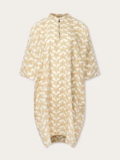 Womens Elephant Palace Coconut Linen Poncho