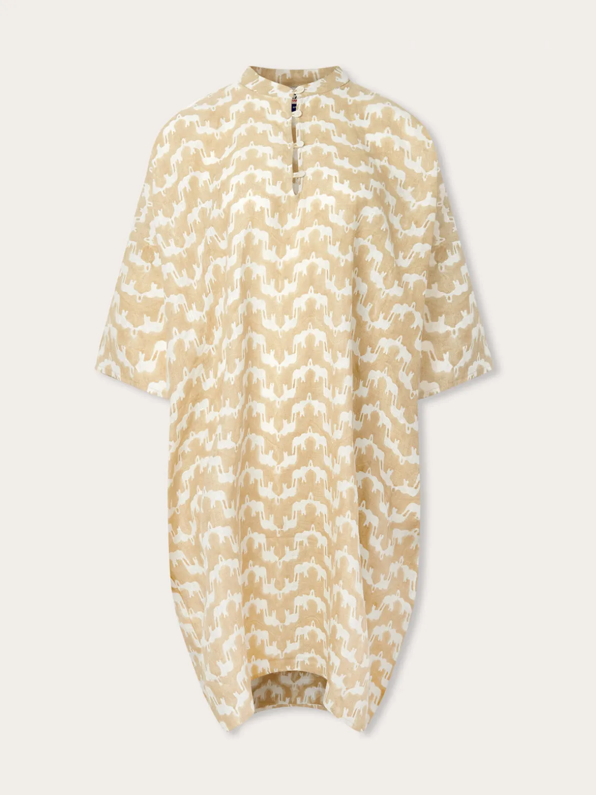 Womens Elephant Palace Coconut Linen Poncho