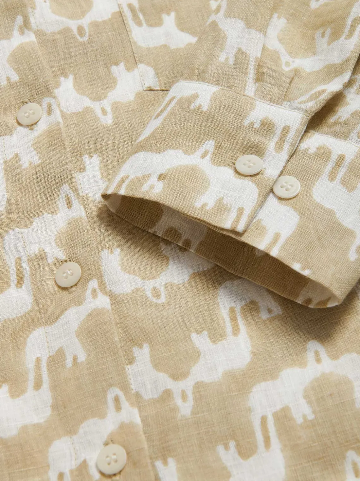 Womens Elephant Palace Coconut Linen Shirt Dress