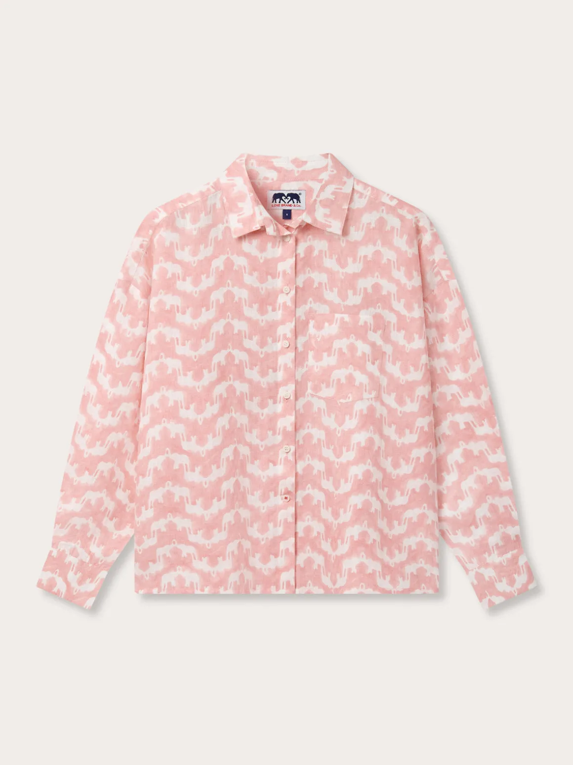 Womens Elephant Palace Strawberry Linen Shirt