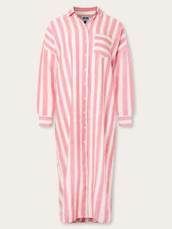 Womens Strawberries & Cream Linen Shirt Dress