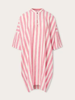 Womens Strawberries & Cream Jumento Linen Poncho