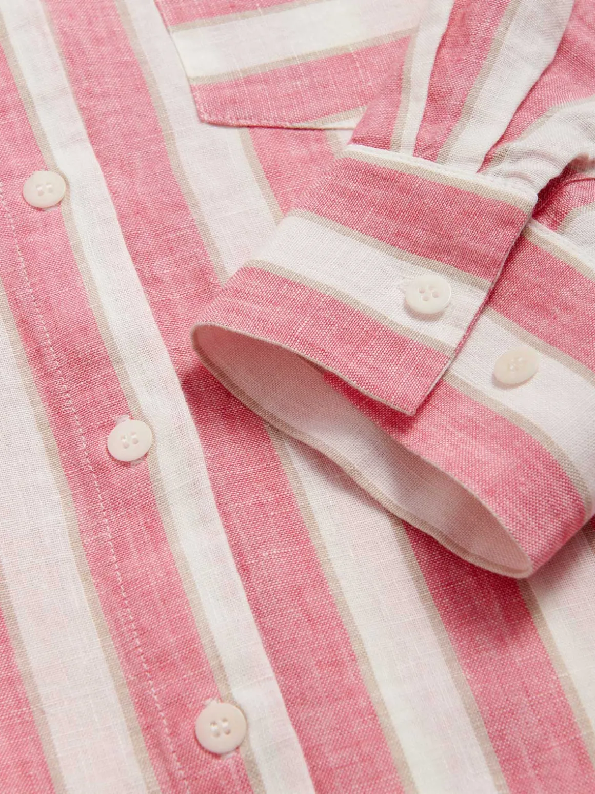 Womens Strawberries & Cream Linen Shirt Dress
