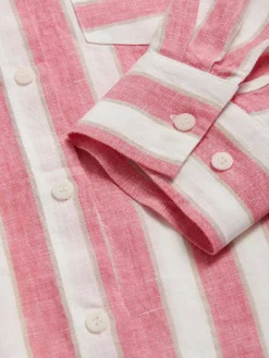 Womens Strawberries & Cream Inagua Linen Shirt