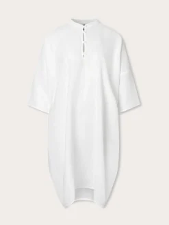 Womens White Jumento Linen Poncho